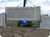 Textured Concrete Fence Installation